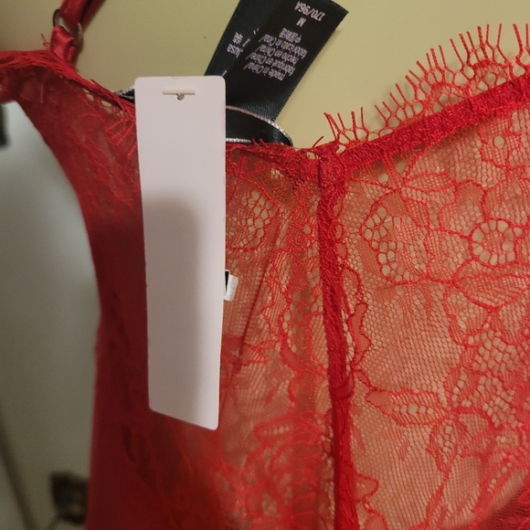 Victoria Secret Babydoll Slip Teddy Red Size Medium Valentines Sexy - Picture 5 of 6